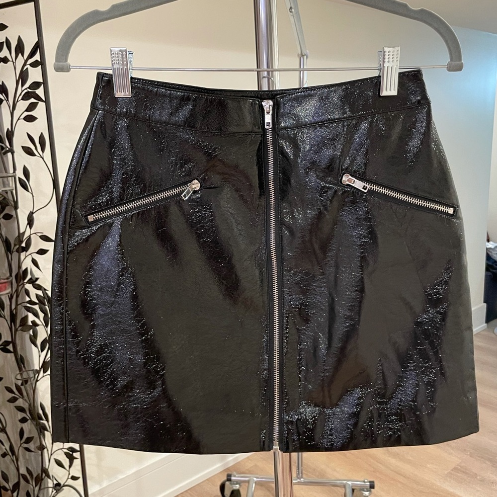 Patent leather mini skirt — never worn!